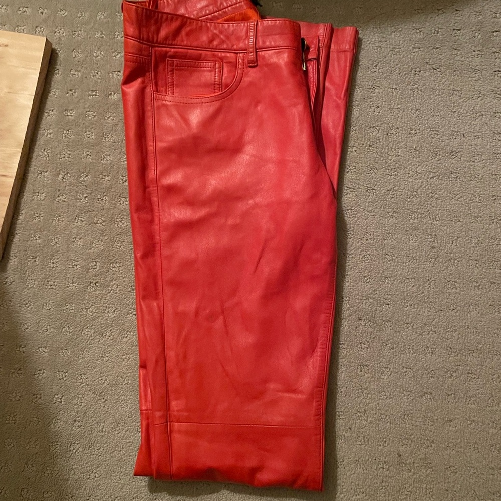 Ralph Lauren orange Leather Pants - Picture 3 of 5